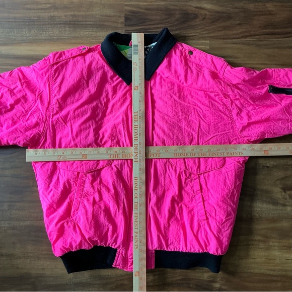 Vintage 80s Neons Mania Pink Nylon Bomber Jacket-M | Ski Jacket |Made in Korea - Picture 8 of 8